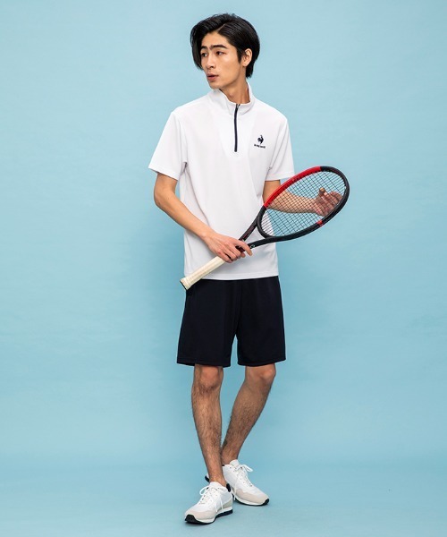 le coq sportif(ルコックスポルティフ)の「エコペットハーフジップシャツ(シャツ/ブラウス・メンズ・ホワイト/ブラック/ネイビー・M/L/XL)」の8枚目の写真