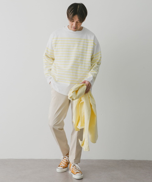 URBAN RESEARCH DOORS（アーバンリサーチドアーズ）の「パネルボーダー バスクシャツ（Tシャツ/カットソー・メンズ・イエロー/チャコールグレー/ブルー・MEDIUM/LARGE）」の11枚目の写真