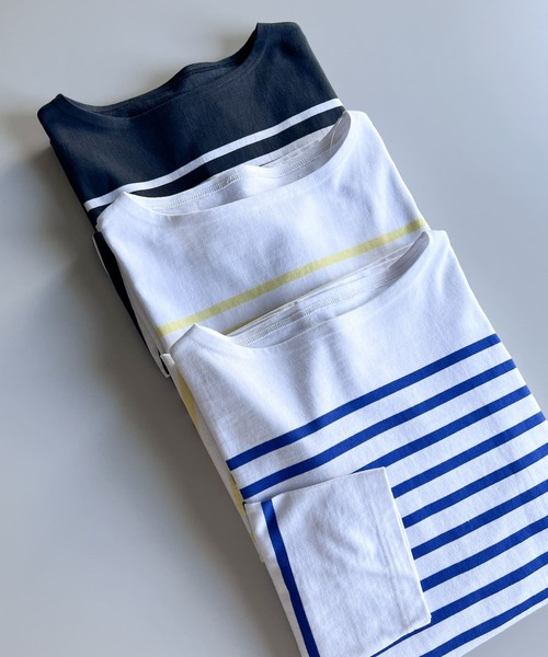 URBAN RESEARCH DOORS（アーバンリサーチドアーズ）の「パネルボーダー バスクシャツ（Tシャツ/カットソー・メンズ・イエロー/チャコールグレー/ブルー・MEDIUM/LARGE）」の13枚目の写真