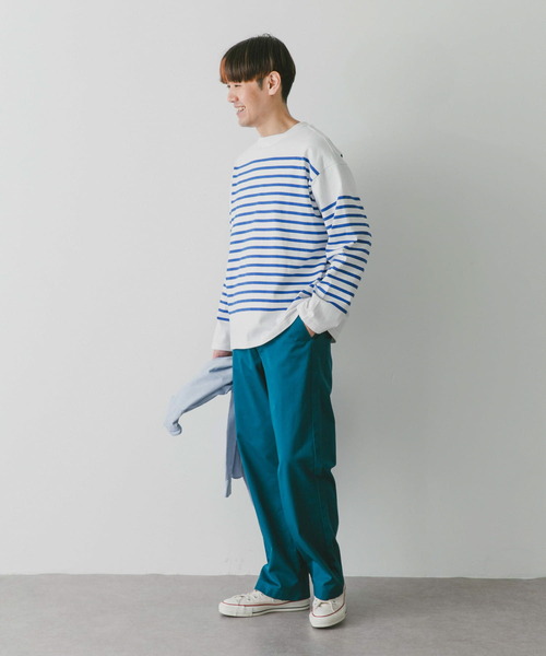 URBAN RESEARCH DOORS（アーバンリサーチドアーズ）の「パネルボーダー バスクシャツ（Tシャツ/カットソー・メンズ・イエロー/チャコールグレー/ブルー・MEDIUM/LARGE）」の21枚目の写真