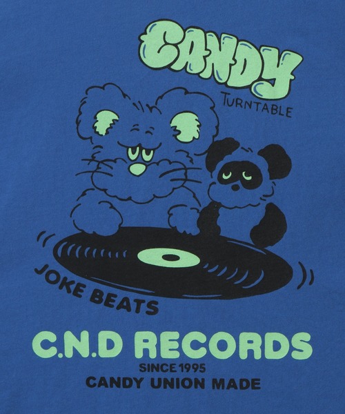 Candy Stripper(キャンディストリッパー)の「C.N.D RECORDS Tシャツ(Tシャツ/カットソー・レディース・ブラック/オフホワイト/ブルー/グリーン・4/2/3)」の6枚目の写真