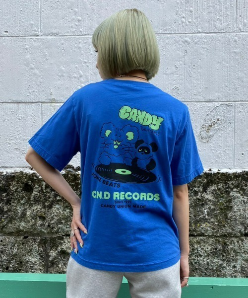 Candy Stripper(キャンディストリッパー)の「C.N.D RECORDS Tシャツ(Tシャツ/カットソー・レディース・ブラック/オフホワイト/ブルー/グリーン・4/2/3)」の21枚目の写真