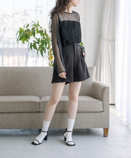 mystic（ミスティック）の「フリンジ切替ブラウス（シャツ/ブラウス・レディース・ブラック/ベージュ/オフホワイト・FREE）」の17枚目の写真