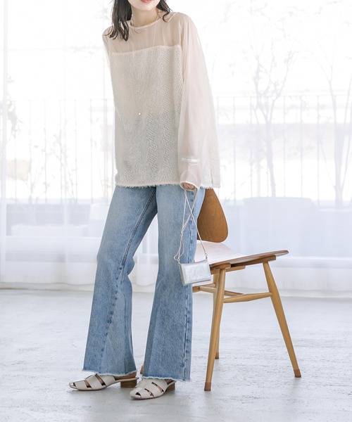 mystic（ミスティック）の「フリンジ切替ブラウス（シャツ/ブラウス・レディース・ブラック/ベージュ/オフホワイト・FREE）」の18枚目の写真