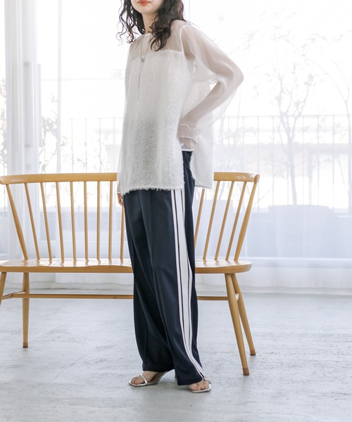 mystic（ミスティック）の「フリンジ切替ブラウス（シャツ/ブラウス・レディース・ブラック/ベージュ/オフホワイト・FREE）」の7枚目の写真