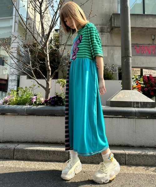 Candy Stripper（キャンディストリッパー）の「SILLY BEAR COMBINED TEE ワンピース（ワンピース・レディース・ピンク/ターコイズブルー/ブラック・2）」の12枚目の写真