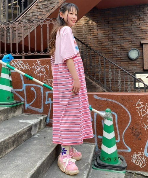 Candy Stripper（キャンディストリッパー）の「SILLY BEAR COMBINED TEE ワンピース（ワンピース・レディース・ピンク/ターコイズブルー/ブラック・2）」の22枚目の写真