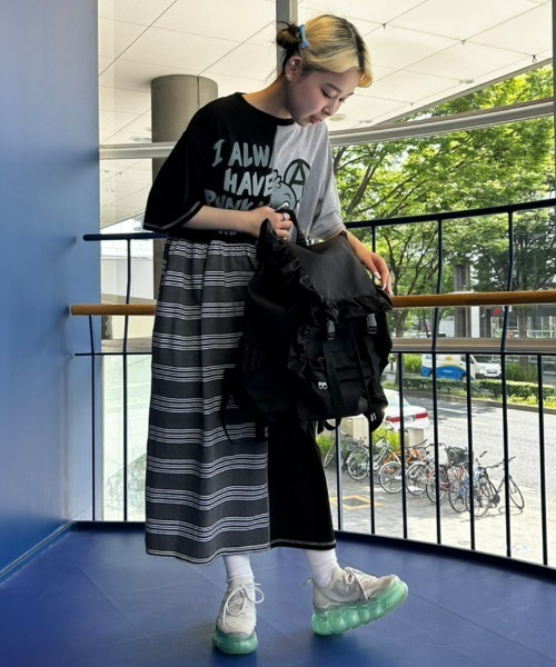 Candy Stripper（キャンディストリッパー）の「SILLY BEAR COMBINED TEE ワンピース（ワンピース・レディース・ピンク/ターコイズブルー/ブラック・2）」の6枚目の写真