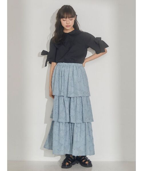 merry jenny（メリージェニー）の「リボンカットアウトブラウス（シャツ/ブラウス・レディース・オフホワイト/ブラック/ブルー・FREE）」の16枚目の写真