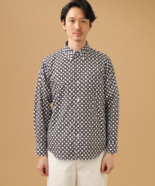 40ｃｔ＆525（フォーティーカラッツアンドゴーニーゴ）の「【Sサイズ~】アールデコプリント シャツ（シャツ/ブラウス・メンズ・ネイビー系/ベージュ系・01/02/03/04）」の9枚目の写真