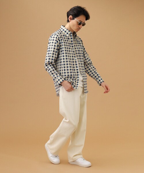 40ｃｔ＆525（フォーティーカラッツアンドゴーニーゴ）の「【Sサイズ~】アールデコプリント シャツ（シャツ/ブラウス・メンズ・ネイビー系/ベージュ系・01/02/03/04）」の10枚目の写真