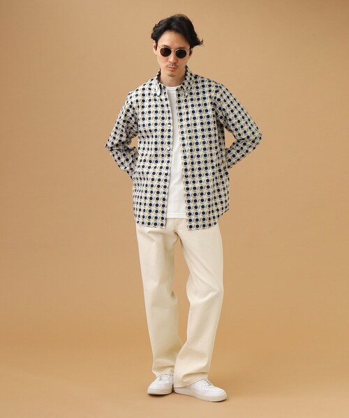 40ｃｔ＆525（フォーティーカラッツアンドゴーニーゴ）の「【Sサイズ~】アールデコプリント シャツ（シャツ/ブラウス・メンズ・ネイビー系/ベージュ系・01/02/03/04）」の6枚目の写真