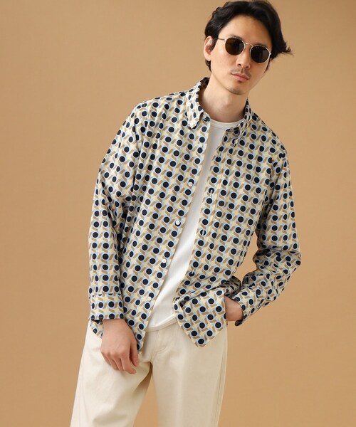 40ｃｔ＆525（フォーティーカラッツアンドゴーニーゴ）の「【Sサイズ~】アールデコプリント シャツ（シャツ/ブラウス・メンズ・ネイビー系/ベージュ系・01/02/03/04）」の19枚目の写真