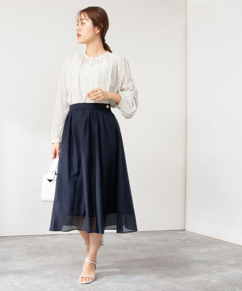 NOLLEY’S（ノーリーズ）の「シアースラブフレアスカート（スカート・レディース・ネイビー/ベビーピンク/ロイヤルブルー・38/34/36）」の20枚目の写真