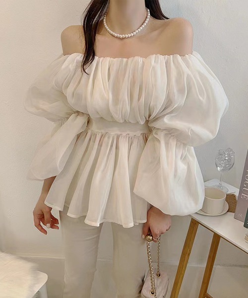 Jasmine Grandiflorum（ジャスミングランディフローラム）の「【Jasmine】オフショルダーボリュームスリーブブラウス（シャツ/ブラウス・レディース・ホワイト・FREE）」の12枚目の写真