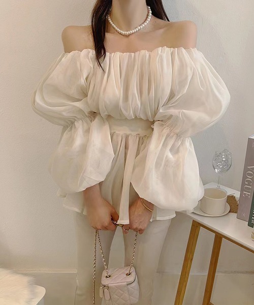 Jasmine Grandiflorum（ジャスミングランディフローラム）の「【Jasmine】オフショルダーボリュームスリーブブラウス（シャツ/ブラウス・レディース・ホワイト・FREE）」の10枚目の写真