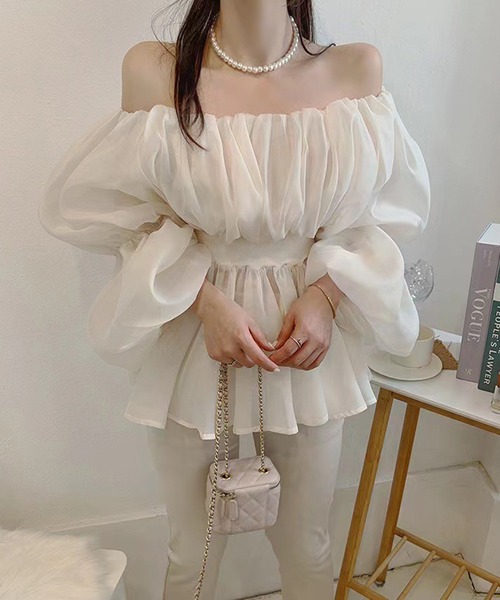 Jasmine Grandiflorum（ジャスミングランディフローラム）の「【Jasmine】オフショルダーボリュームスリーブブラウス（シャツ/ブラウス・レディース・ホワイト・FREE）」の6枚目の写真