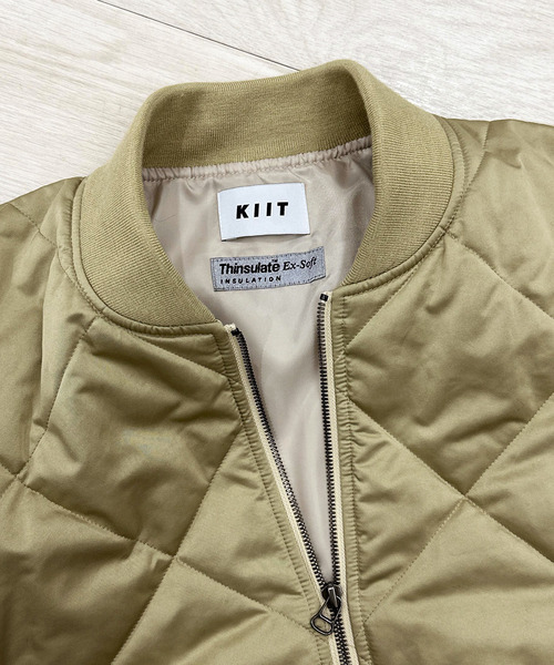 KIIT（キート）の「KIIT キート / QUILTED BOMBER JKT キルティングボンバージャケット / KIP-Y96-500（MA-1・メンズ・ブラック/ライトベージュ/ダークブルー・1/2/3）」の9枚目の写真