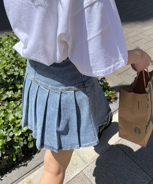 SPIGA（スピーガ）の「ﾌﾛﾝﾄ釦裾ﾌﾟﾘｰﾂﾃﾞﾆﾑﾐﾆｽｶｰﾄ（デニムスカート・レディース・ブルー/ブラック・SMALL/MEDIUM）」の16枚目の写真