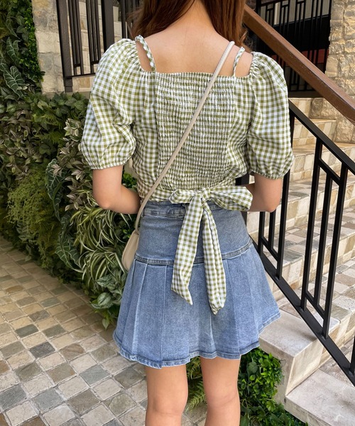 SPIGA（スピーガ）の「ﾌﾛﾝﾄ釦裾ﾌﾟﾘｰﾂﾃﾞﾆﾑﾐﾆｽｶｰﾄ（デニムスカート・レディース・ブルー/ブラック・SMALL/MEDIUM）」の8枚目の写真