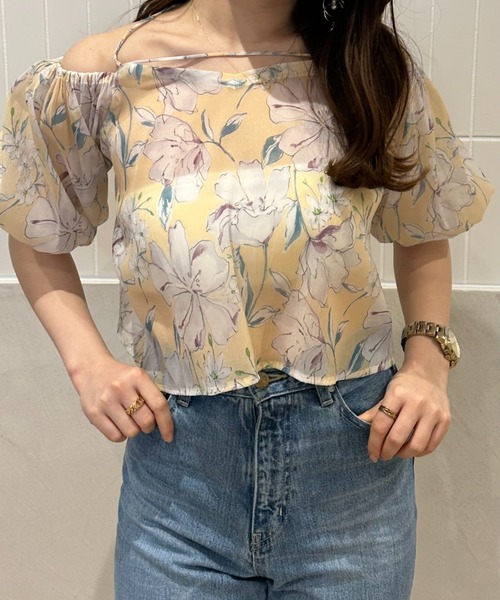 エイミーイストワール eimy istoire Effie flowerシアートップス （IVORY） エイミーイストワール eimy istoire Effie flowerシアートップス