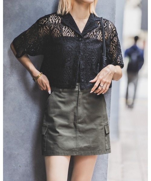 ALAND（エーランド）の「3.3 Field Trip／レースシャツ　2904462（シャツ/ブラウス・レディース・アイボリー/ブラック/ホワイト・FREE）」の2枚目の写真