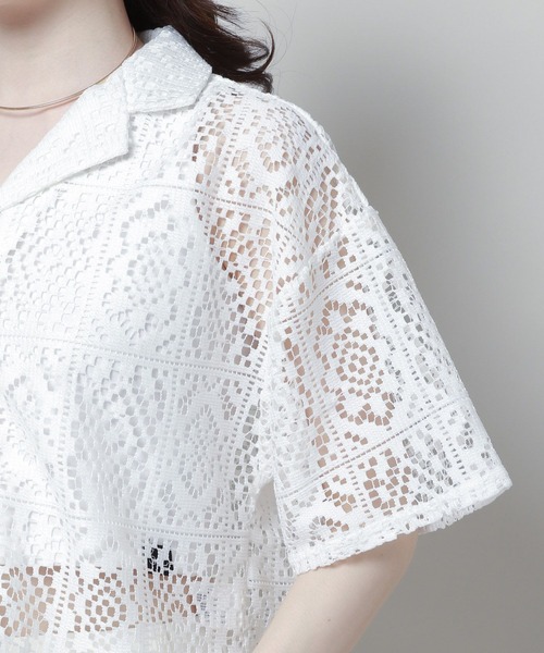 ALAND（エーランド）の「3.3 Field Trip／レースシャツ　2904462（シャツ/ブラウス・レディース・アイボリー/ブラック/ホワイト・FREE）」の14枚目の写真