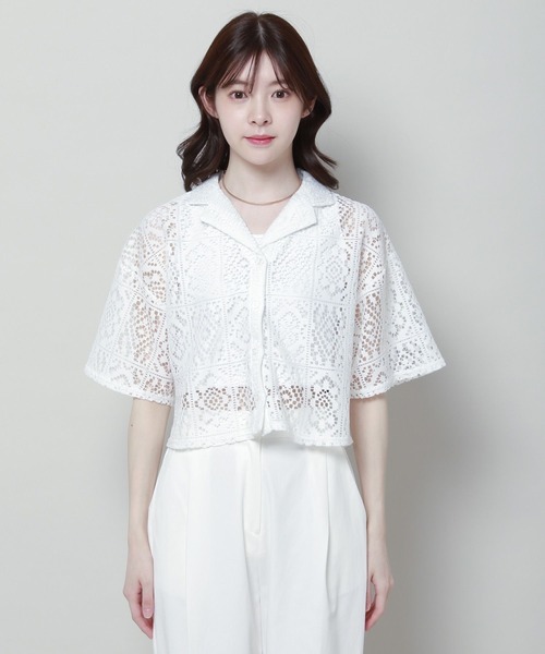 ALAND（エーランド）の「3.3 Field Trip／レースシャツ　2904462（シャツ/ブラウス・レディース・アイボリー/ブラック/ホワイト・FREE）」の10枚目の写真