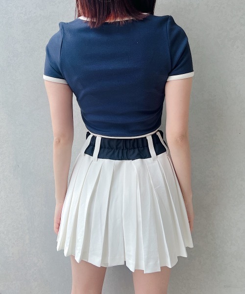 lilLilly（リルリリー）の「パイピングロゴトップス（Tシャツ/カットソー・レディース・ライトブルー/ネイビー/ホワイト/ピンク・FREE）」の12枚目の写真