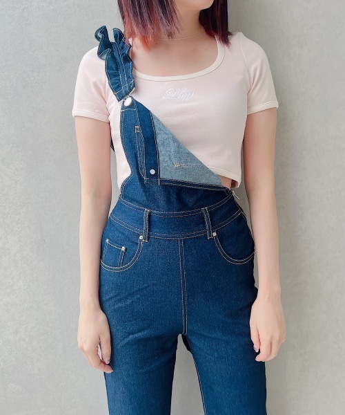 lilLilly（リルリリー）の「パイピングロゴトップス（Tシャツ/カットソー・レディース・ライトブルー/ネイビー/ホワイト/ピンク・FREE）」の8枚目の写真