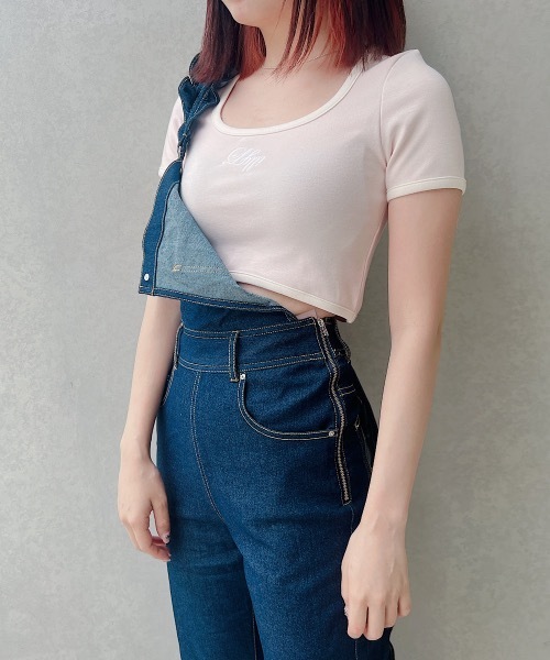 lilLilly（リルリリー）の「パイピングロゴトップス（Tシャツ/カットソー・レディース・ライトブルー/ネイビー/ホワイト/ピンク・FREE）」の17枚目の写真