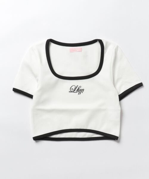 lilLilly（リルリリー）の「パイピングロゴトップス（Tシャツ/カットソー・レディース・ライトブルー/ネイビー/ホワイト/ピンク・FREE）」の21枚目の写真