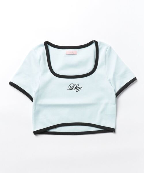 lilLilly（リルリリー）の「パイピングロゴトップス（Tシャツ/カットソー・レディース・ライトブルー/ネイビー/ホワイト/ピンク・FREE）」の20枚目の写真