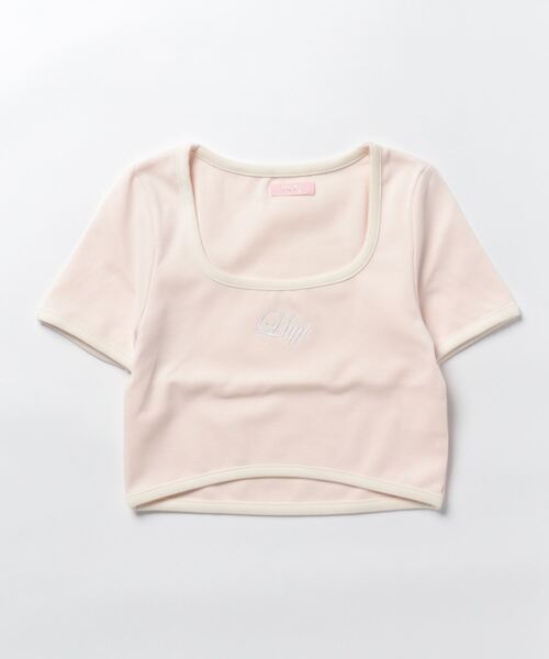 lilLilly（リルリリー）の「パイピングロゴトップス（Tシャツ/カットソー・レディース・ライトブルー/ネイビー/ホワイト/ピンク・FREE）」の19枚目の写真