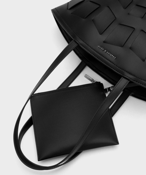パネル トートバッグ - ベージュ | CHARLES & KEITH (チャールズ