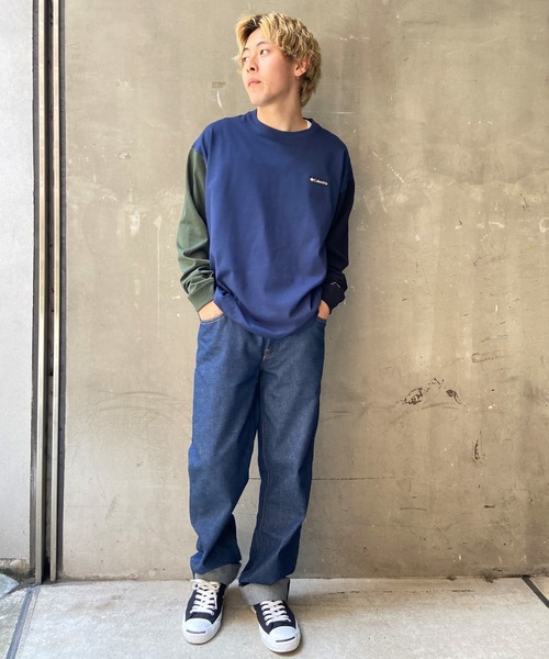 Columbia(コロンビア)の「columbia/コロンビア TYGER GARDEN LONG SLEEVE TEE バックプリントロンT 吸湿速乾 UVケア PM0568(Tシャツ/カットソー・メンズ・ホワイト×ネイビー/カーキ/ネイビー・M/L/XL)」の9枚目の写真