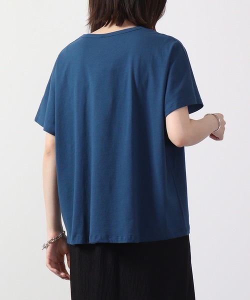 Emago(イマゴ)の「EMAGO 猫カップ刺繍ドルマンT 半袖(Tシャツ/カットソー・レディース・ネイビー/ホワイト/ブラック・FREE)」の6枚目の写真