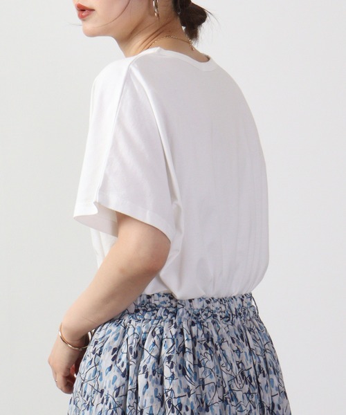 Emago(イマゴ)の「EMAGO 猫カップ刺繍ドルマンT 半袖(Tシャツ/カットソー・レディース・ネイビー/ホワイト/ブラック・FREE)」の12枚目の写真