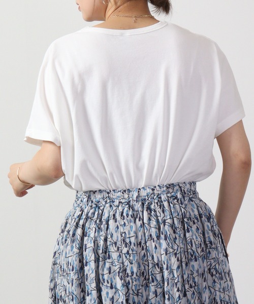 Emago(イマゴ)の「EMAGO 猫カップ刺繍ドルマンT 半袖(Tシャツ/カットソー・レディース・ネイビー/ホワイト/ブラック・FREE)」の15枚目の写真