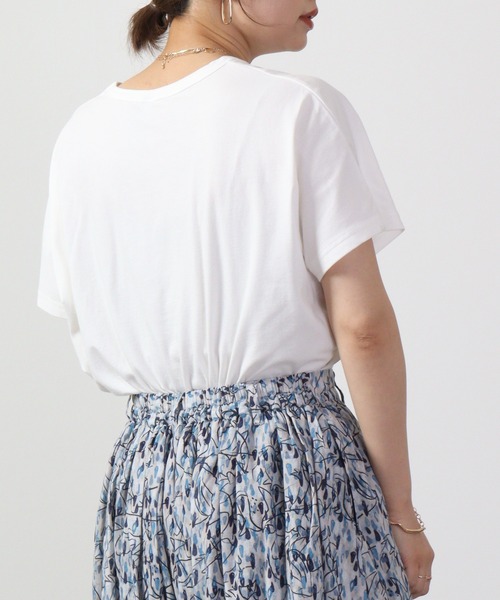 Emago(イマゴ)の「EMAGO 猫カップ刺繍ドルマンT 半袖(Tシャツ/カットソー・レディース・ネイビー/ホワイト/ブラック・FREE)」の14枚目の写真