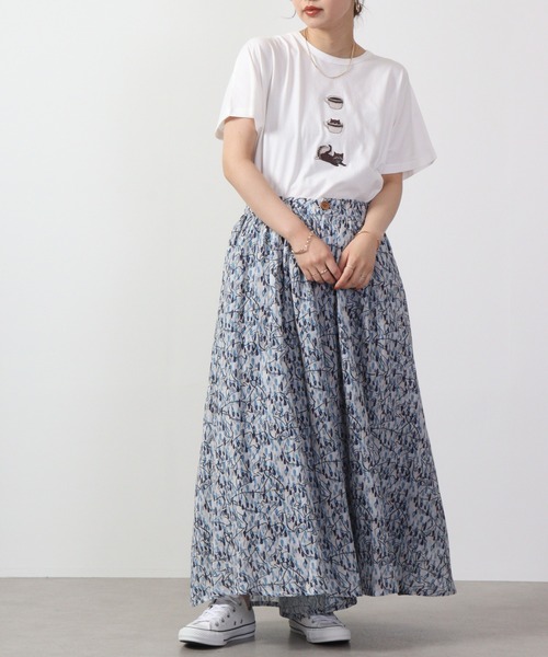 Emago(イマゴ)の「EMAGO 猫カップ刺繍ドルマンT 半袖(Tシャツ/カットソー・レディース・ネイビー/ホワイト/ブラック・FREE)」の17枚目の写真