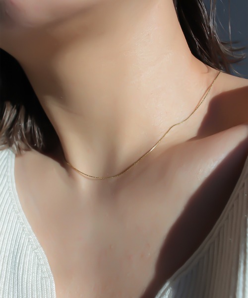 ebine(エビネ)の「0.6mm Skin Necklace 金属アレルギー対応 サージカルステンレス(ネックレス・レディース・ピンクゴールド/シルバー/ゴールド・40/45)」の13枚目の写真
