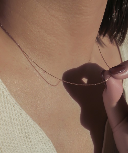 ebine(エビネ)の「0.6mm Skin Necklace 金属アレルギー対応 サージカルステンレス(ネックレス・レディース・ピンクゴールド/シルバー/ゴールド・40/45)」の19枚目の写真