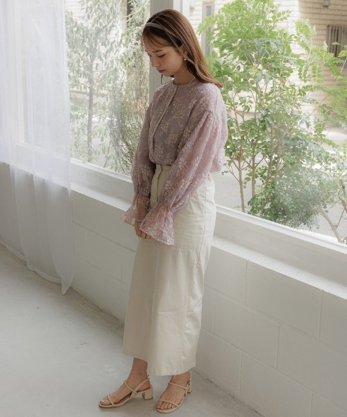 flower（フラワー）の「レディストレートスカート（スカート・レディース・ブラック/アイボリー・FREE）」の15枚目の写真