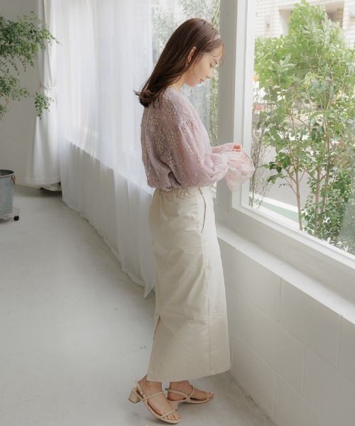 flower（フラワー）の「レディストレートスカート（スカート・レディース・ブラック/アイボリー・FREE）」の16枚目の写真