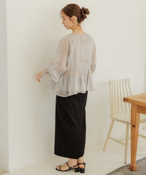 flower（フラワー）の「レディストレートスカート（スカート・レディース・ブラック/アイボリー・FREE）」の21枚目の写真