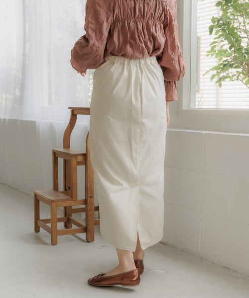 flower（フラワー）の「レディストレートスカート（スカート・レディース・ブラック/アイボリー・FREE）」の7枚目の写真