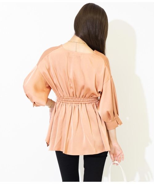 ANAP（アナップ）の「バックル付カシュクールデザイントップス（シャツ/ブラウス・レディース・ブラック/ホワイト/オレンジ・FREE）」の9枚目の写真