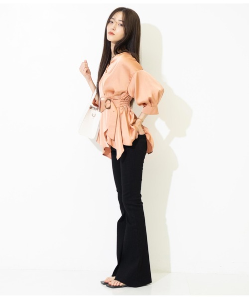 ANAP（アナップ）の「バックル付カシュクールデザイントップス（シャツ/ブラウス・レディース・ブラック/ホワイト/オレンジ・FREE）」の13枚目の写真