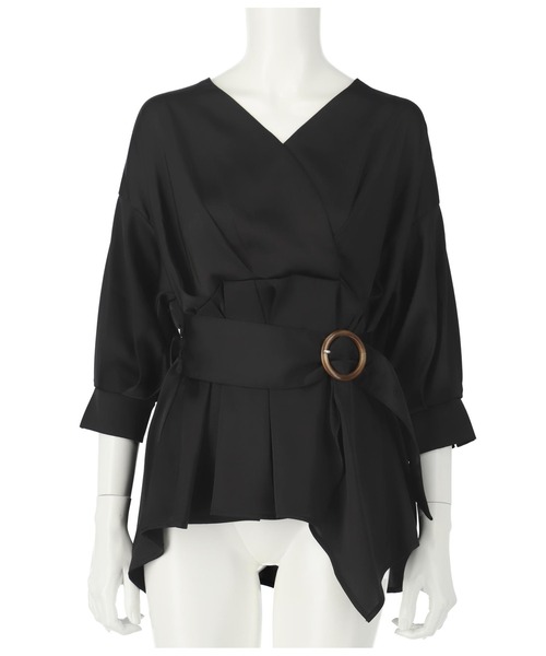 ANAP（アナップ）の「バックル付カシュクールデザイントップス（シャツ/ブラウス・レディース・ブラック/ホワイト/オレンジ・FREE）」の15枚目の写真